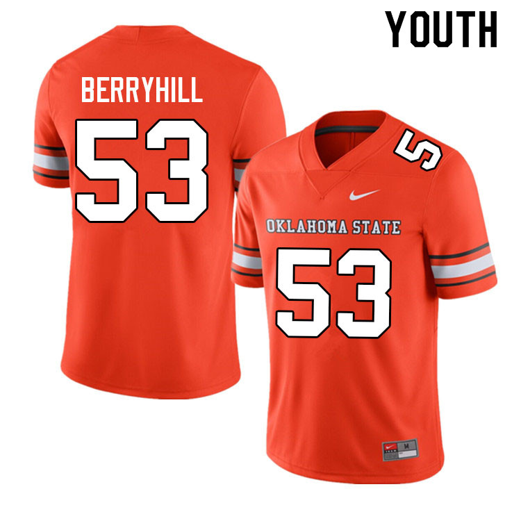 Youth #53 Tyler Berryhill Oklahoma State Cowboys College Football Jerseys Sale-Alternate - Click Image to Close